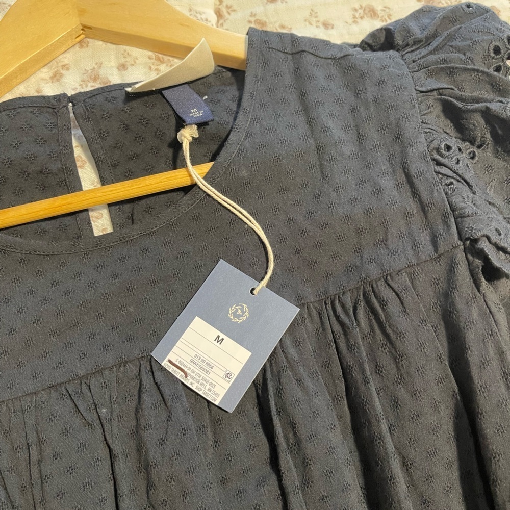 Universal Thread Black Eyelet sleeve dress - Picture 4 of 8